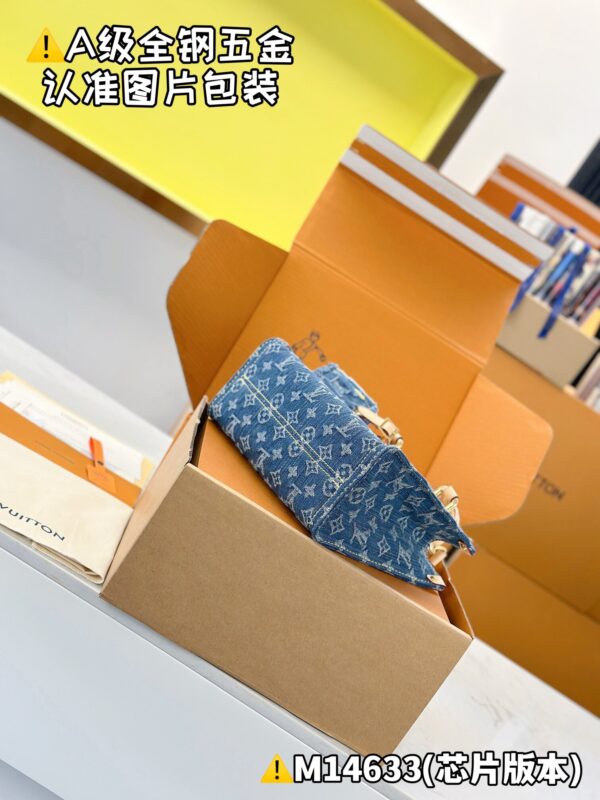 img_7500-2 God Factory LV OnTheGo Small Tote Bag M14633 Denim / Blue Size 19 x 11.5 x 25cm