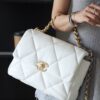 God Factory Chanel 19 Bag White GR Sheep Leather GHW Medium size