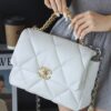 God Factory Chanel 19 Bag White GR Sheep Leather GHW Medium size