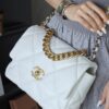 God Factory Chanel 19 Bag White GR Sheep Leather GHW Medium size
