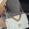 God Factory Chanel 19 Bag White GR Sheep Leather GHW Medium size