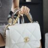 God Factory Chanel 19 Bag White GR Sheep Leather GHW Medium size
