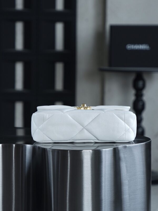 img_7610-2 God Factory Chanel 19 Bag Small White Gold Hardware Size 16*26*9cm