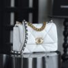 God Factory Chanel 19 Bag Small White Gold Hardware Size 16*26*9cm