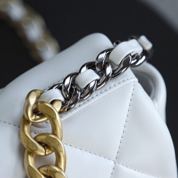 img_7617-2 God Factory Chanel 19 Bag Small White Gold Hardware Size 16*26*9cm