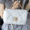 God Factory Chanel 19 Bag Small White Gold Hardware Size 16*26*9cm