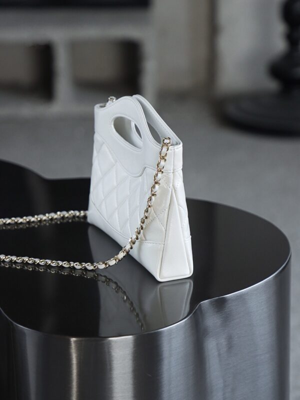God Factory Chanel Nano 31 Bag Authentication Edition 14K Pale White Bonaudo Leather Gold Size 20*17.5*3.5cm