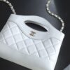 God Factory Chanel Nano 31 Bag Authentication Edition 14K Pale White Bonaudo Leather Gold Size 20*17.5*3.5cm