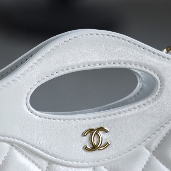 God Factory Chanel Nano 31 Bag Authentication Edition 14K Pale White Bonaudo Leather Gold Size 20*17.5*3.5cm