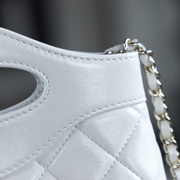 God Factory Chanel Nano 31 Bag Authentication Edition 14K Pale White Bonaudo Leather Gold Size 20*17.5*3.5cm