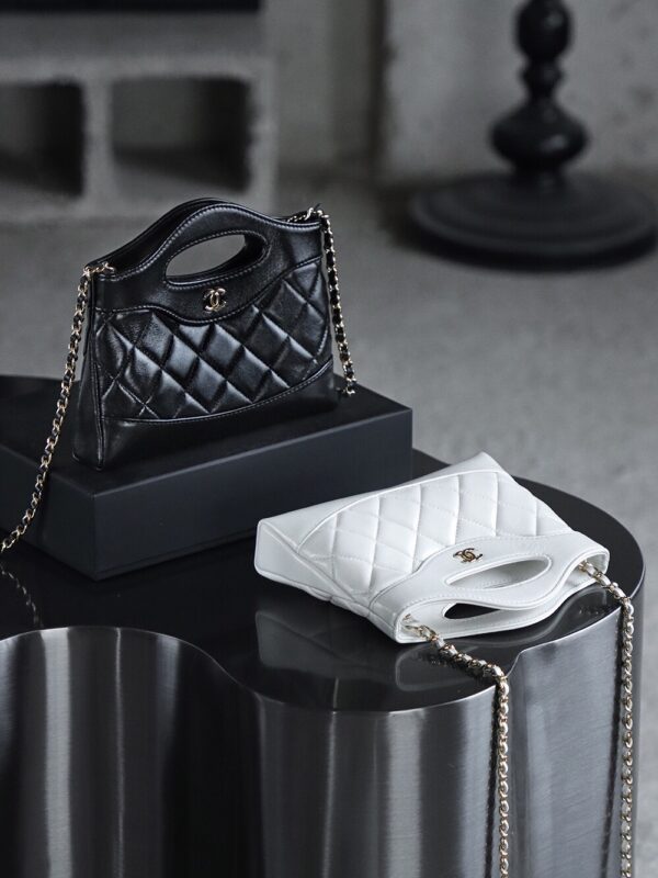 God Factory Chanel Nano 31 Bag Authentication Edition 14K Pale Black Bonaudo Leather Gold Size 20*17.5*3.5cm