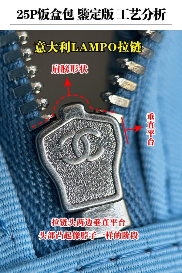 God Factory Chanel 25P Denim Lunchbox Bag Fashion Art Denim Blue Leather 24K Retro PHW Size 17*19.5*5cm