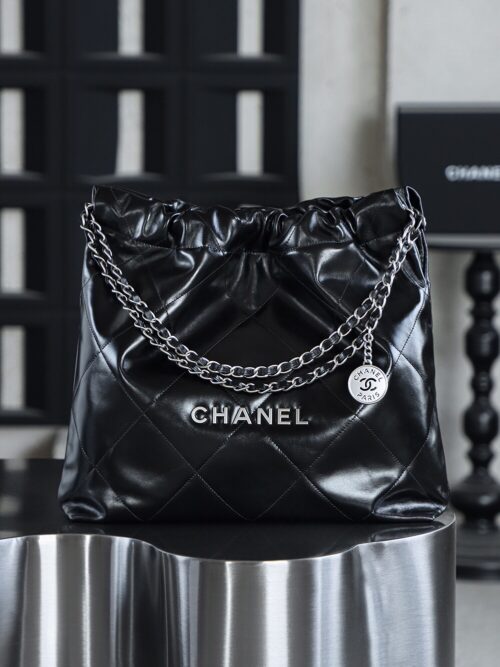 God Factory Chanel 22 Bag Medium 24K Retro PHW Antiba Leate Size 39*42*8cm