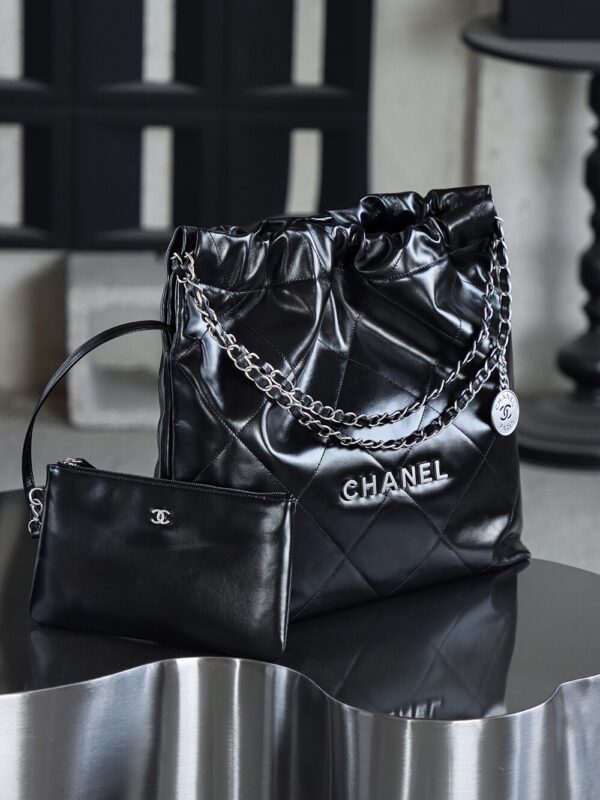 img_7886-2 God Factory Chanel 22 Bag Medium 24K Retro PHW Antiba Leate Size 39*42*8cm