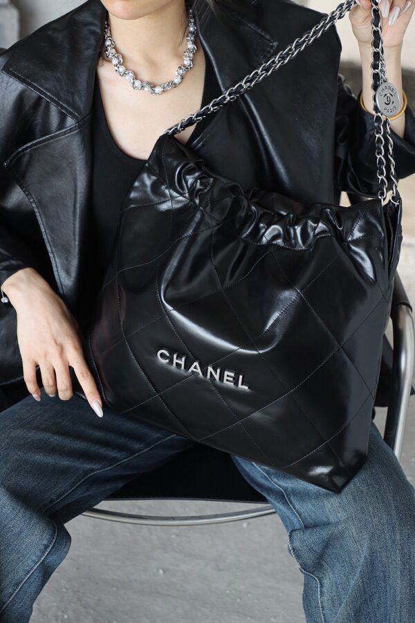 img_7901-2 God Factory Chanel 22 Bag Medium 24K Retro PHW Antiba Leate Size 39*42*8cm