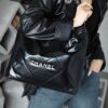 God Factory Chanel 22 Bag Medium 24K Retro PHW Antiba Leate Size 39*42*8cm