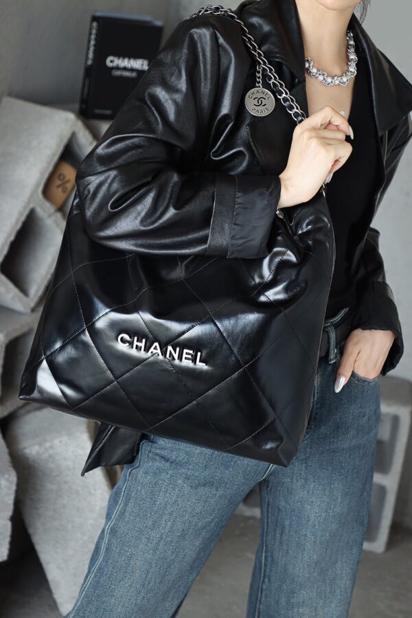 img_7906-2 God Factory Chanel 22 Bag Medium 24K Retro PHW Antiba Leate Size 39*42*8cm