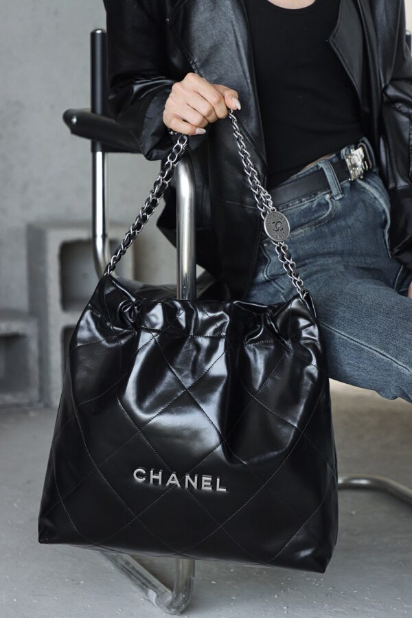 img_7908-2 God Factory Chanel 22 Bag Medium 24K Retro PHW Antiba Leate Size 39*42*8cm