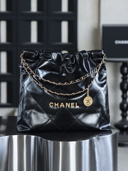 God Factory Chanel 22 Bag Medium 24K Retro GHW Antiba Leate Size 39*42*8cm