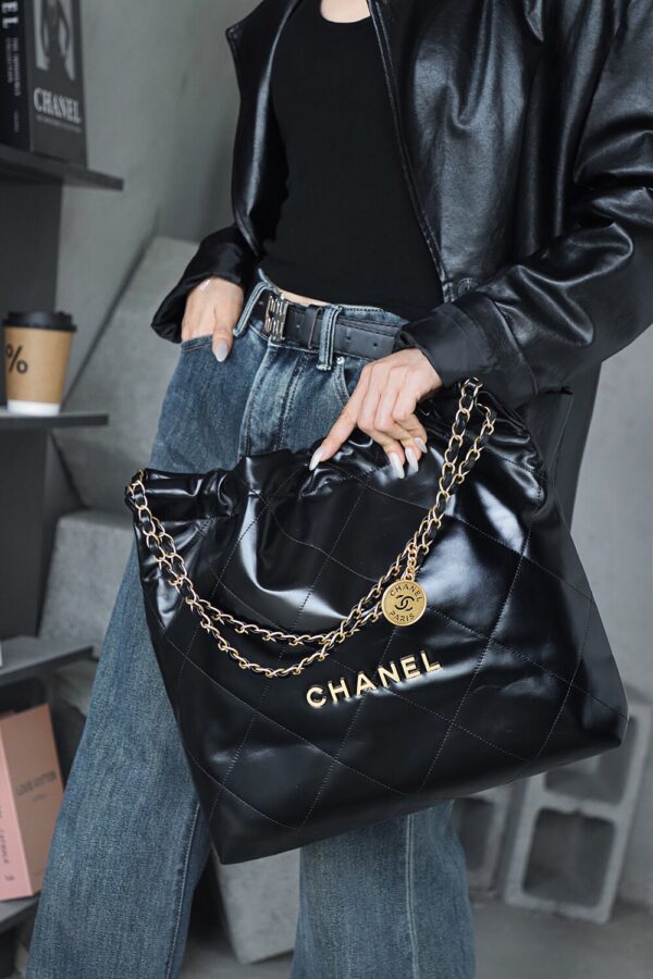 img_7932-2 God Factory Chanel 22 Bag Medium 24K Retro GHW Antiba Leate Size 39*42*8cm
