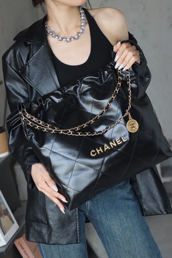 img_7936-2 God Factory Chanel 22 Bag Medium 24K Retro GHW Antiba Leate Size 39*42*8cm