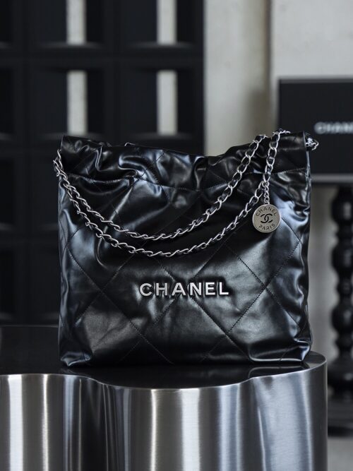 God Factory Chanel 22 Bag Small 24K Retro PHW Antiba Leate Size 35*37*7cm