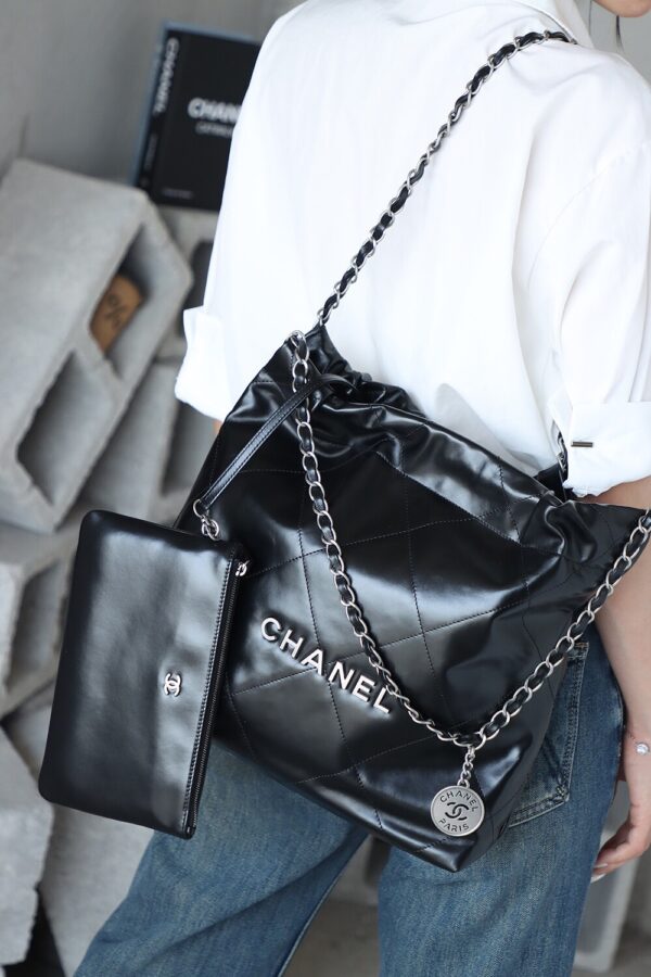 img_7959-2 God Factory Chanel 22 Bag Small 24K Retro PHW Antiba Leate Size 35*37*7cm