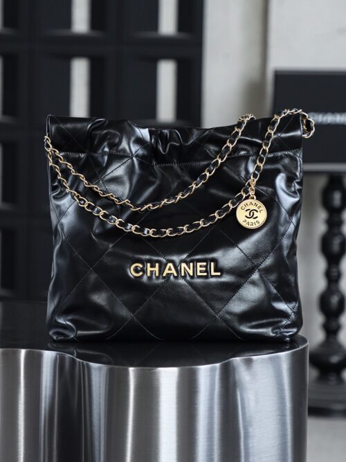 God Factory Chanel 22 Bag Small 24K Retro GHW Antiba Leate Size 35*37*7cm