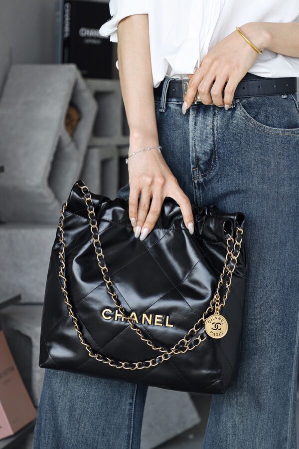 img_7983-2 God Factory Chanel 22 Bag Small 24K Retro GHW Antiba Leate Size 35*37*7cm