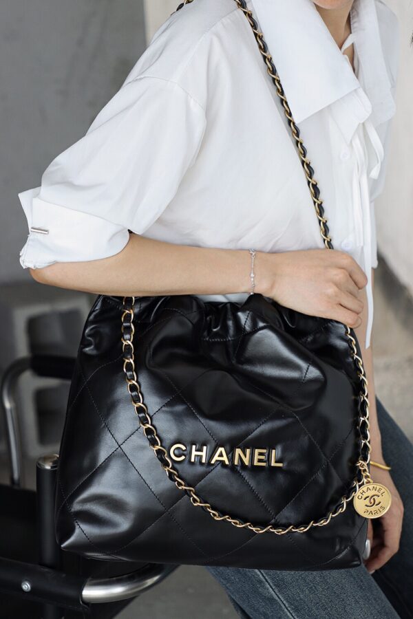 img_7985 God Factory Chanel 22 Bag Small 24K Retro GHW Antiba Leate Size 35*37*7cm