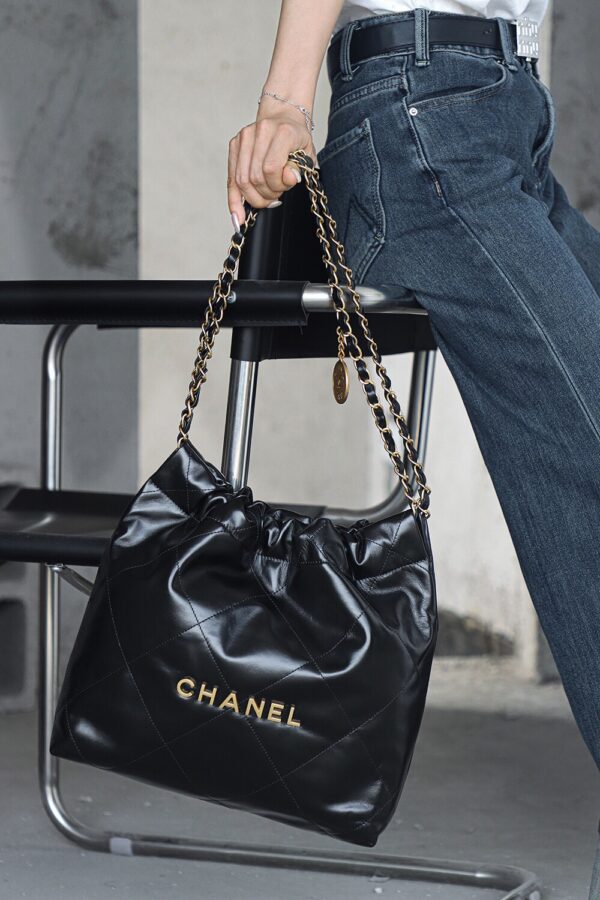 img_7986 God Factory Chanel 22 Bag Small 24K Retro GHW Antiba Leate Size 35*37*7cm