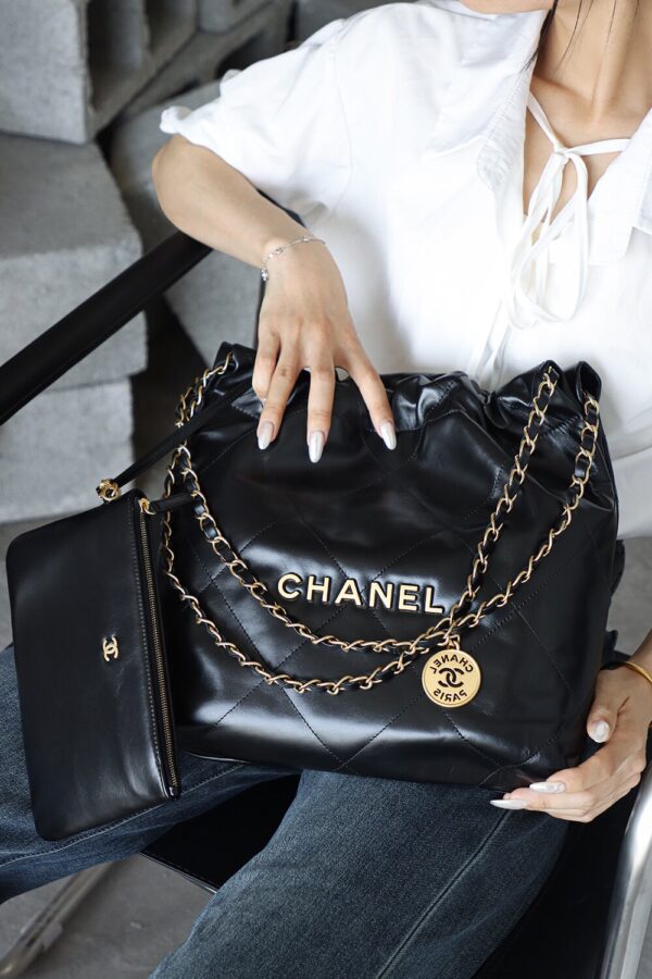 img_7988 God Factory Chanel 22 Bag Small 24K Retro GHW Antiba Leate Size 35*37*7cm