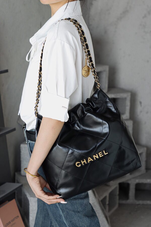 img_7989 God Factory Chanel 22 Bag Small 24K Retro GHW Antiba Leate Size 35*37*7cm