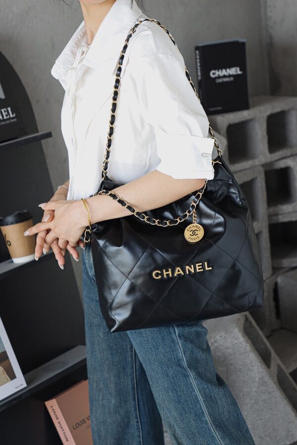 img_7990 God Factory Chanel 22 Bag Small 24K Retro GHW Antiba Leate Size 35*37*7cm