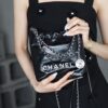 God Factory Chanel Mini 22 Bag 24K Retro PHW Antiba Leate Size 19*20*6cm