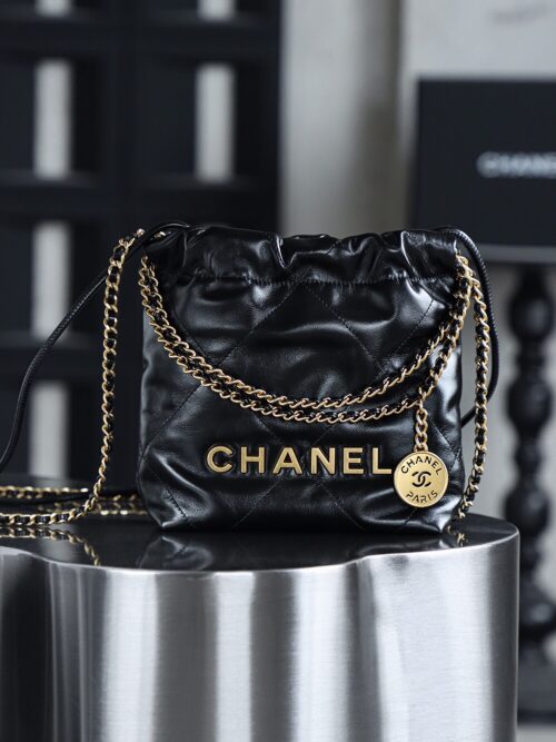 God Factory Chanel Mini 22 Bag 24K Retro GHW Antiba Leate Size 19*20*6cm