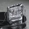 God Factory Chanel Mini 22 Bag 24K Retro PHW Antiba Leather Silver Color Size 19*20*6cm