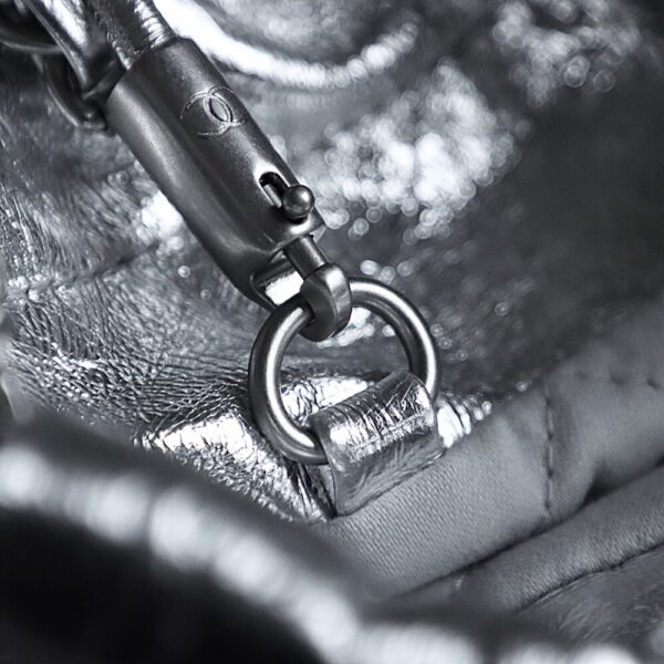 God Factory Chanel Mini 22 Bag 24K Retro PHW Antiba Leather Silver Color Size 19*20*6cm