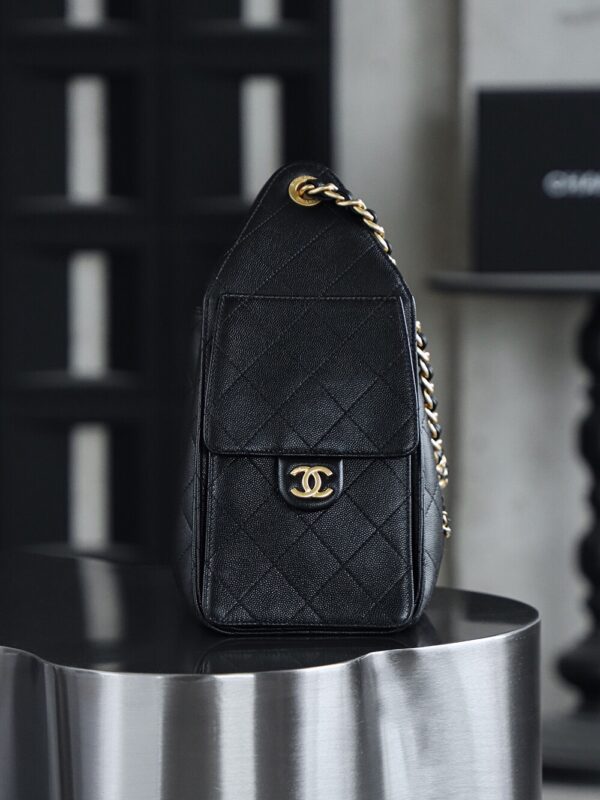 God Factory Chanel 25 Bag HoHo Small impala Leather Black 24K Retro Gold Size 30*26*14cm