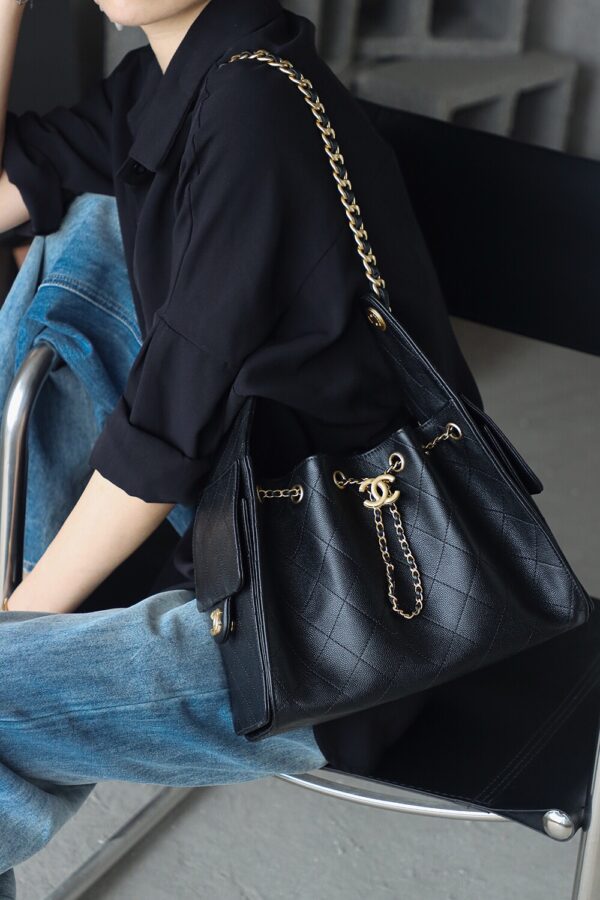 God Factory Chanel 25 Bag HoHo Small impala Leather Black 24K Retro Gold Size 30*26*14cm