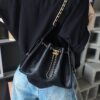 God Factory Chanel 25 Bag HoHo Small impala Leather Black 24K Retro Gold Size 30*26*14cm