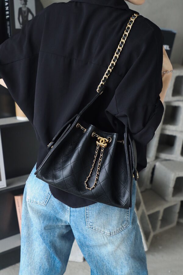 God Factory Chanel 25 Bag HoHo Small impala Leather Black 24K Retro Gold Size 30*26*14cm