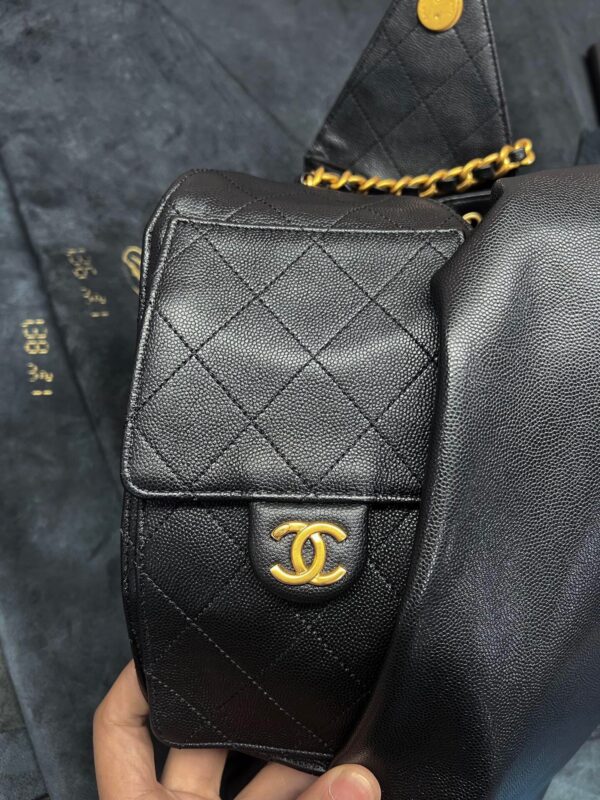 God Factory Chanel 25 Bag HoHo Small impala Leather Black 24K Retro Gold Size 30*26*14cm
