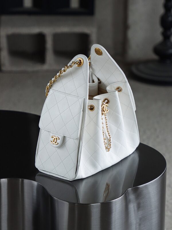 God Factory Chanel 25 Bag HoHo Small impala Leather White 24K Retro Gold Size 30*26*14cm