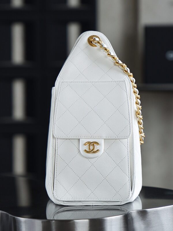 God Factory Chanel 25 Bag HoHo Small impala Leather White 24K Retro Gold Size 30*26*14cm