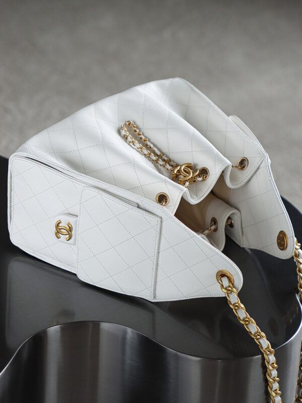 God Factory Chanel 25 Bag HoHo Small impala Leather White 24K Retro Gold Size 30*26*14cm