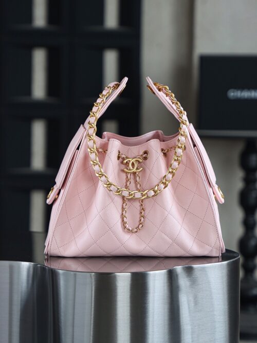 God Factory Chanel 25 Bag HoHo Small impala Leather Pink 24K Retro Gold Size 30*26*14cm
