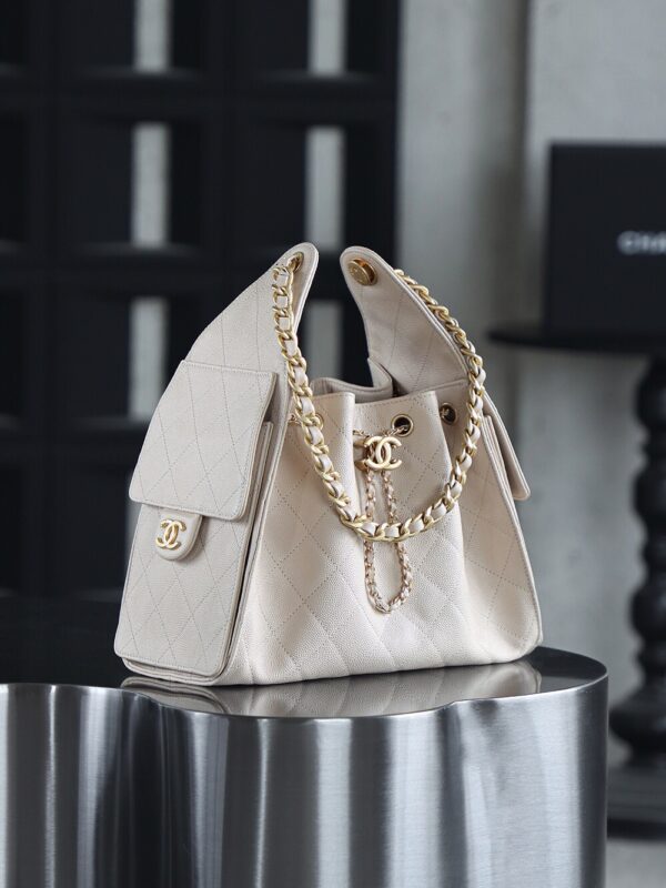 God Factory Chanel 25 Bag HoHo Small impala Leather Pink 24K Apricot Gold Size 30*26*14cm