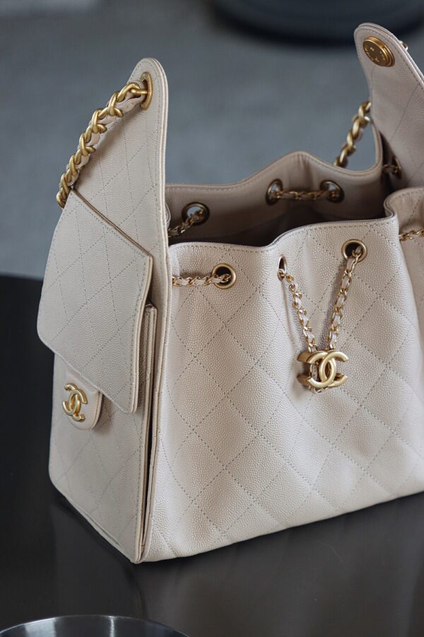 God Factory Chanel 25 Bag HoHo Small impala Leather Pink 24K Apricot Gold Size 30*26*14cm