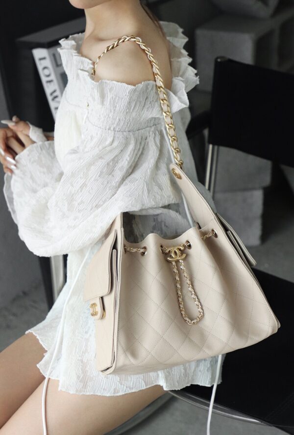 God Factory Chanel 25 Bag HoHo Small impala Leather Pink 24K Apricot Gold Size 30*26*14cm